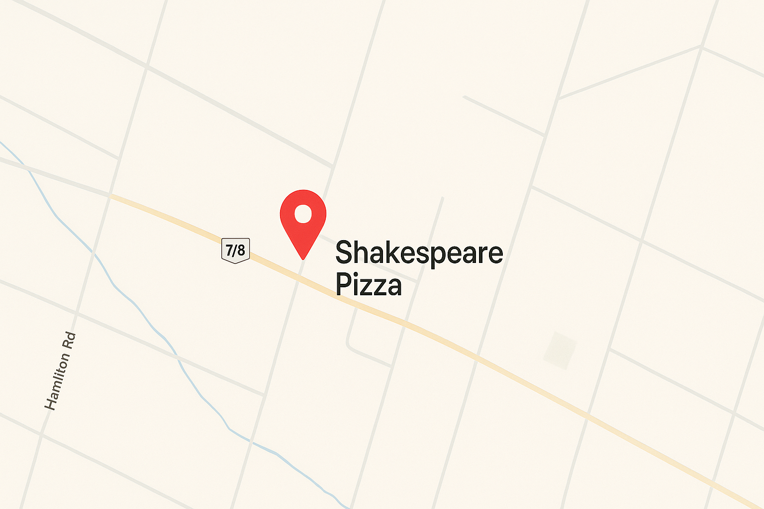 Map to Shakespeare Pizza